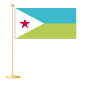 Tafelvlag Djibouti afm. 10x15cm