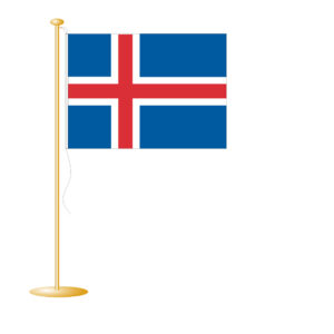 Tafelvlag IJsland afm. 10x15cm