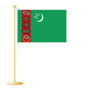 Tafelvlag Turkmenistan afm. 10x15cm